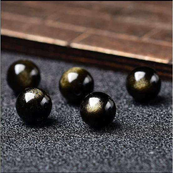 Natural obsidian bracelet for men, crystal personalized gold obsidian couple's bracelet for men and women