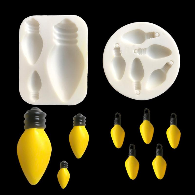 Stampi in Silicone per Lampadine Decorazioni per Torte in Fondant Natalizio Strumenti per Decorare Caramelle Argilla Argilla al Cioccolato Pasta di Gomma Stampo Strumento per Dolci e Pasticceria