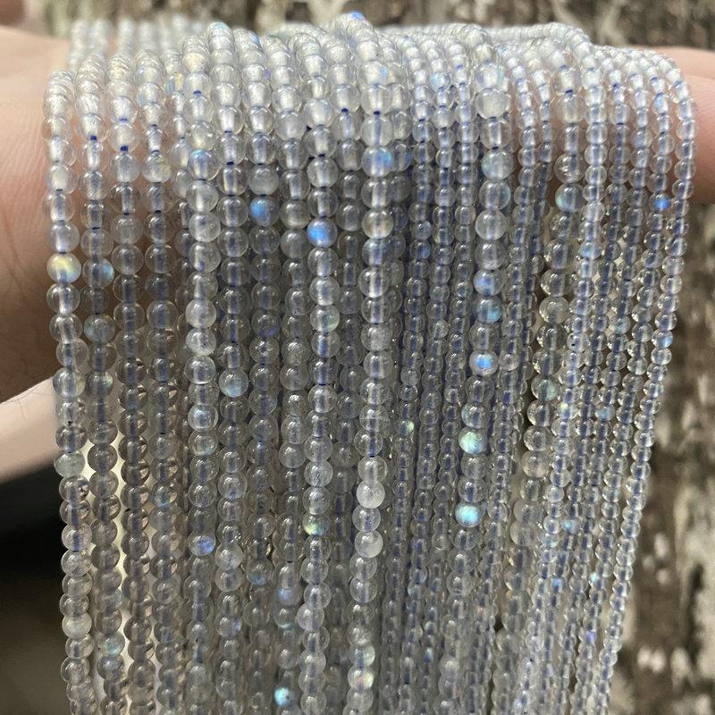 Přírodní kámen Labradoritové korálky 2/3/4/mm Kulaté hladké korálky Pro výrobu šperků Náušnice Náramek Náhrdelník Příslušenství