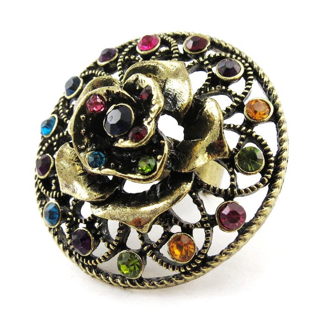Les Trésors De Lily [J2043] - Multicolored Gold 'Sissi' Designer Ring