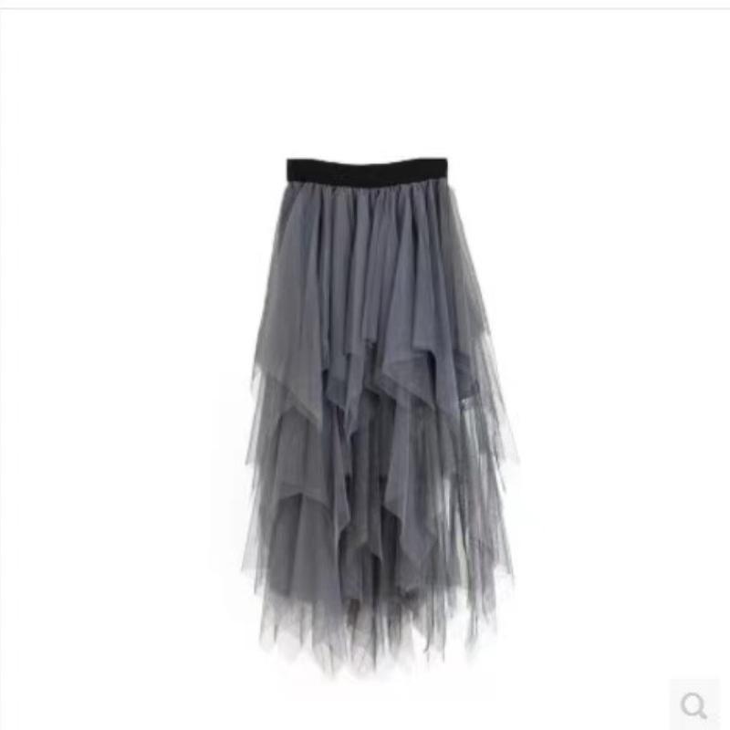 Elastic Waist Tulle Skirts Women Fashion Elastic High Waist Mesh Tutu Skirt Peated Midi Sexy Girls Dress