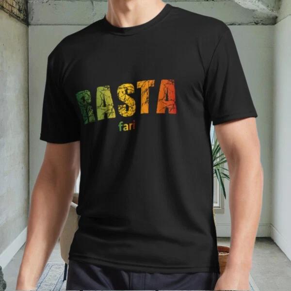 New Rasta Fari- Rastafaria Active Logo Men s Black T shirt Funny Size S to 5XL XL