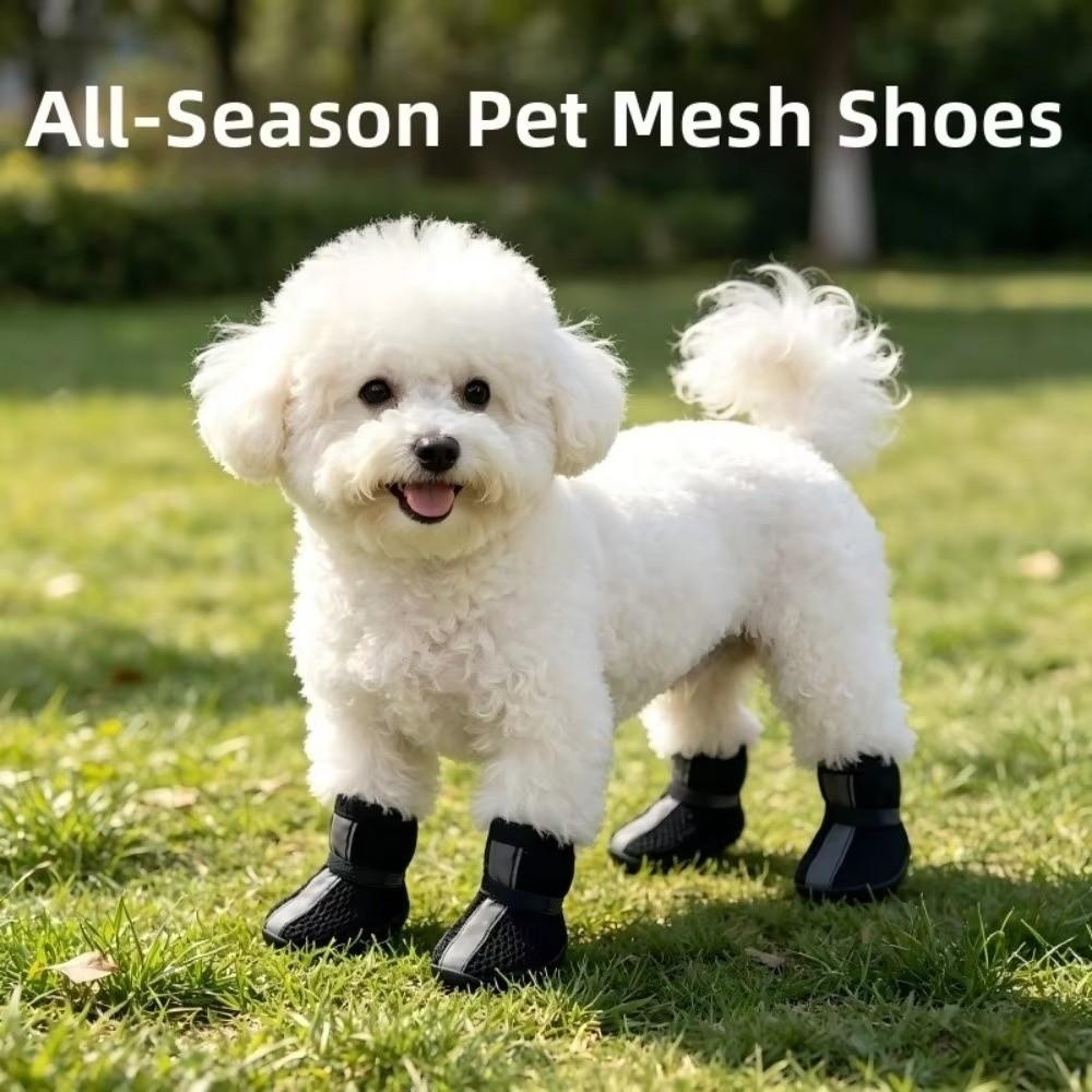 4PCS/SET Non-Slip Dog Shoes Breathable Pet Paw Protector Comfortable Pet Booties  for Pets