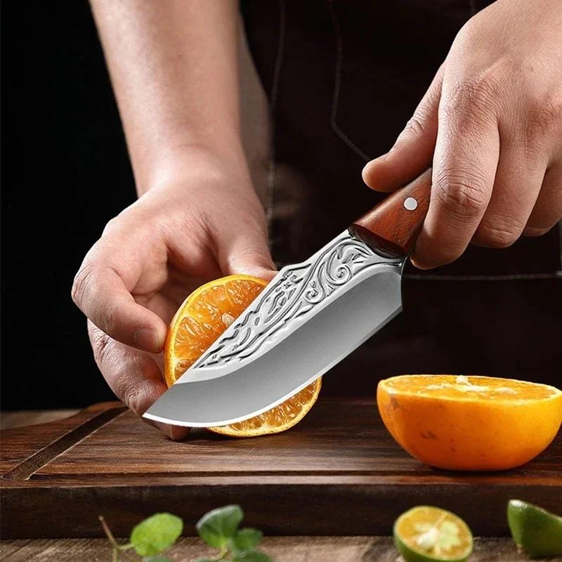 Professional Kitchen Knives Handmade Forged Boning Knife Meat Cleaver Stainless Steel Fruit Vegetable Butcher Slicing Knife