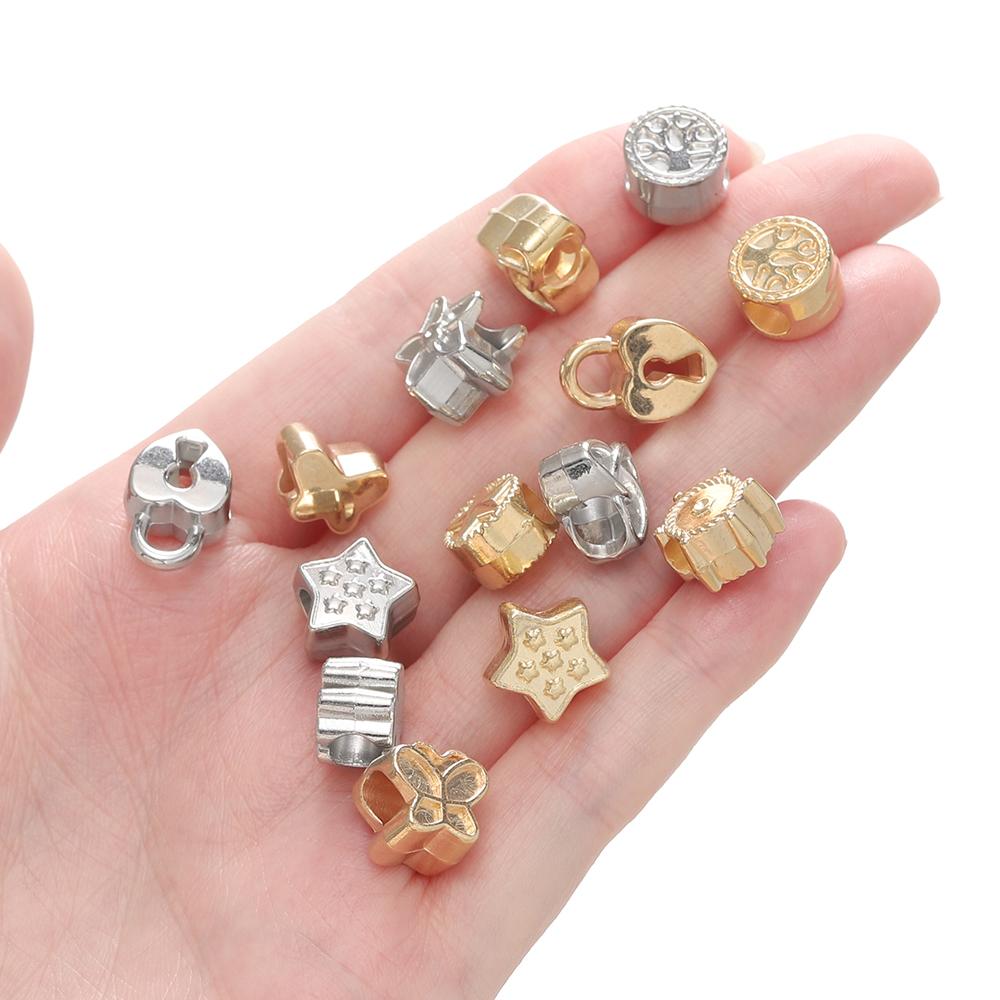 10pc/lot Heart Shape CCB Bead Gold Plated Loose Beads Spacer For Jewelry Making Accessories DIY Necklace Bracelet Charms