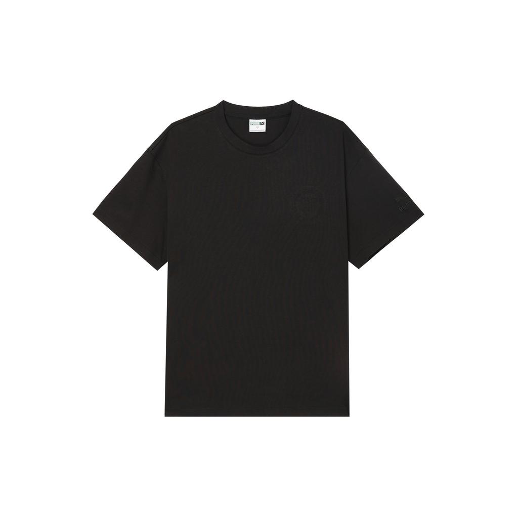 Puma Logo Embossed Round Neck Casual Loose Short Sleeve T-Shirt Men Tops Black 538791-01