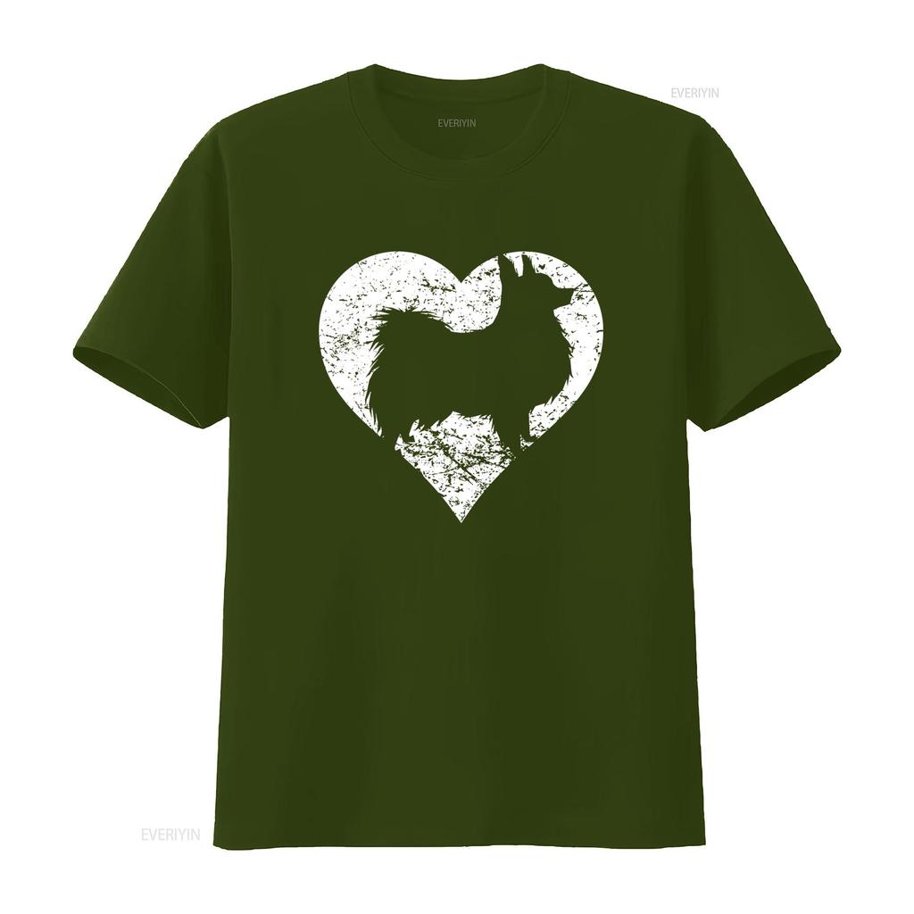 Distressed Gothic Wolf Heart Silhouette Print Streetwear Casual T Shirt Vintage Washed Fashion Versatile Soft