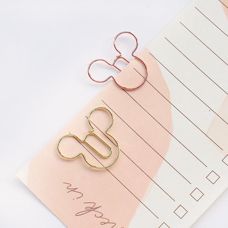 MINISO 10pcs Cartoon Mickey Mouse Paperclip Bookmark Journal Note Decoration Binder Clip Office School Supplies Stationery Set