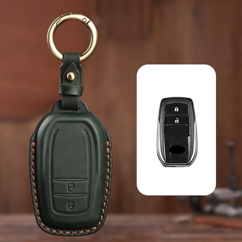 Genuine leather Protector For TOYOTA Camry CHR Corolla RAV4 Avalon Land Cruiser Prado Prius Key Case Cover Fob