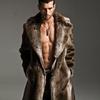 Herren Kunstpelzjacke Mode Verdicken Mantel Herbst und Winter Herren Kunstpelz Großes Revers Pelz Langer Herrenmantel Herrenbekleidung
