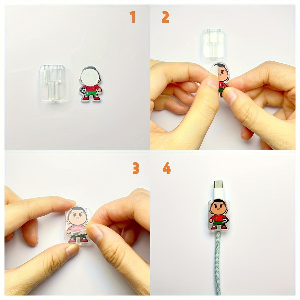 4PCS Cute Hamster Data Cable Protector with Cucumber, Anti-Breakage, Type-C Phone Cable Protector, Beautiful And Durable