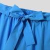 2026 Spring Loose Solid Color Nine-Point Pants with Belt Decoration Men's Cuffed Casual Pants