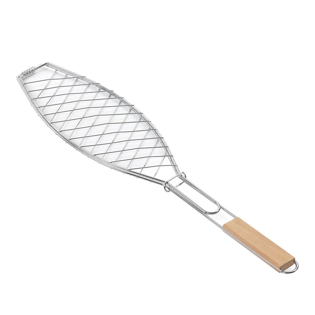 Stainless Steel Fish Grill Basket Compact Easy To Store Grilling Basket with Handle for Outdoor