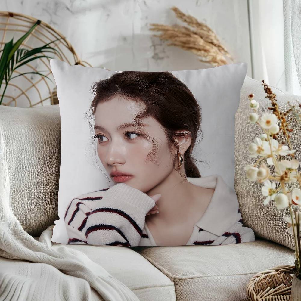 

S-Sana TwiceS Pillow Covers Cartoon Sofa Decorative Home Double-sided Printing Short Plush Cute Cushion Cover 12x12Inch
