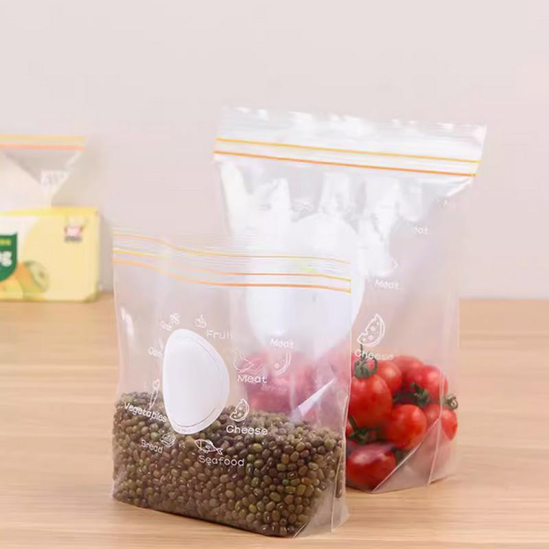 50Pcs Food Grade PE Storage Bags Practical Good Sealing Strong Load-Bearing Fresh-Keeping Organizer Bags