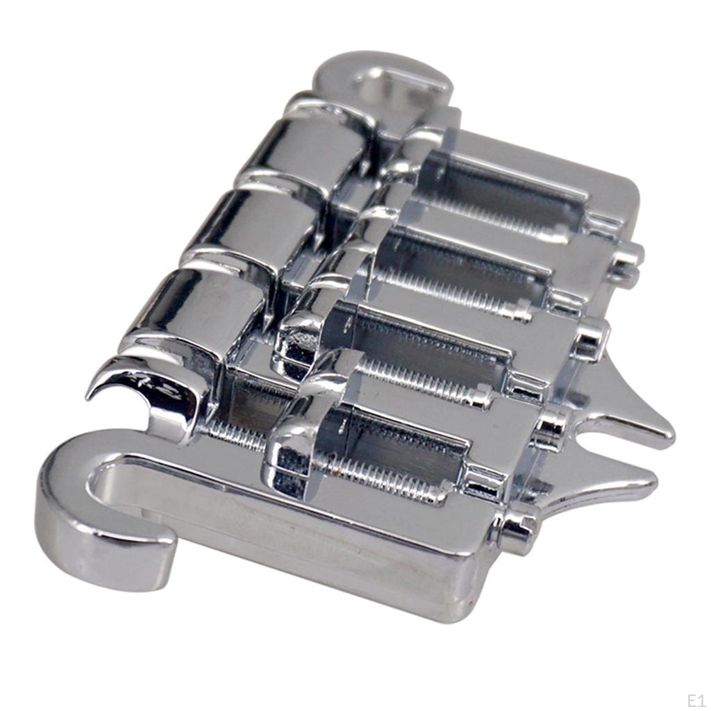 A Set of Integrated Sheep Horn Bridge Tailpiece Replacement with 3 Screws Bass 4 String