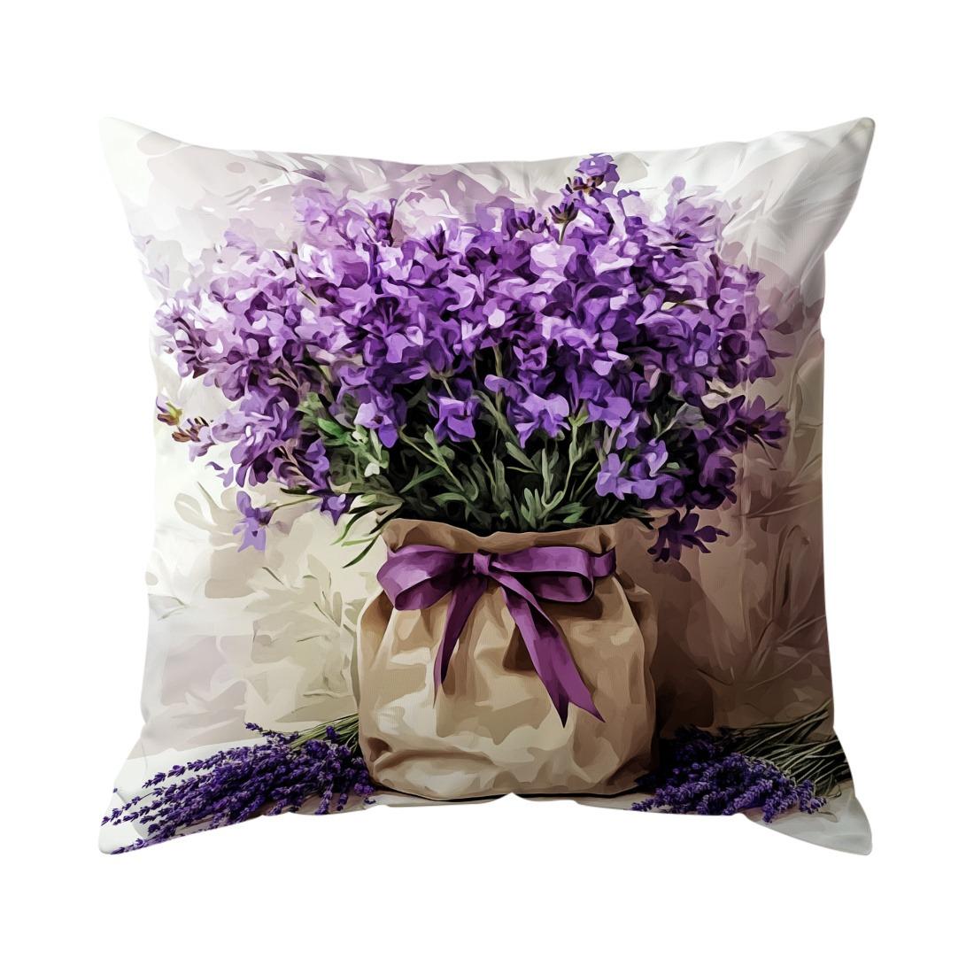 1 ретро лавандовая односторонняя наволочка с принтом - наволочка из персиковой мускульной ткани 40x40cm/16x16inch