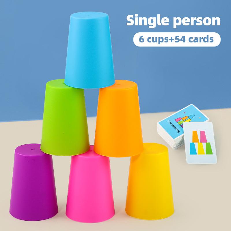 Stacking Cups Teaching Aid, Colorful Educational Toy, Mind Training Game, Parent-Child Interaction