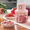 Electric Garlic Chopper Pink 250ml Onion Garlic Grinder with 3 Blades for Chili Meat Ginger