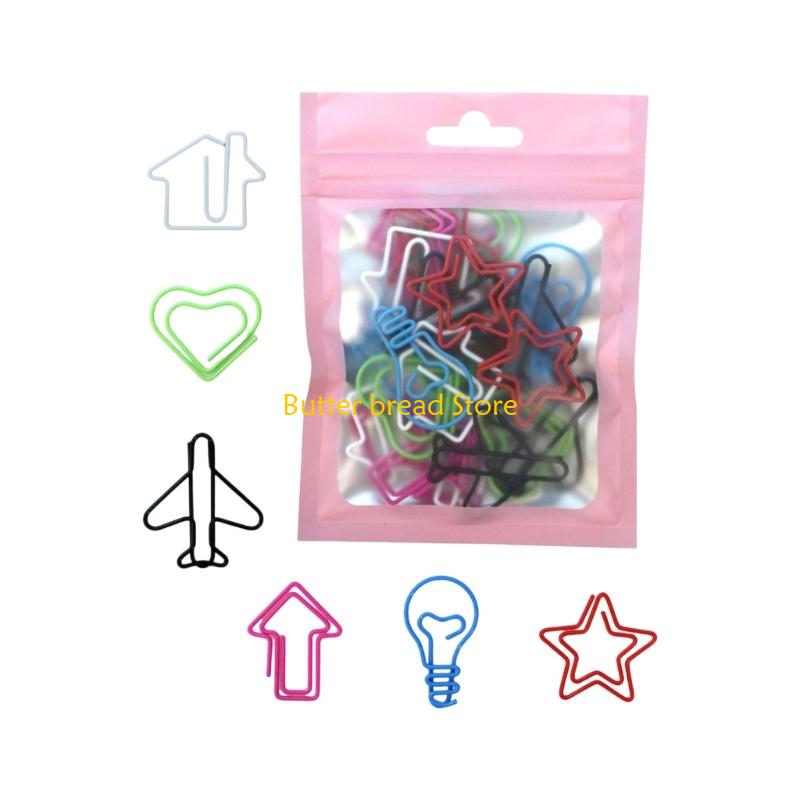 W89C Multifunctional Paper Clips Assorted Color Metal Paperclips File Paper Clamp Metal Bookmarks Clip for Office School