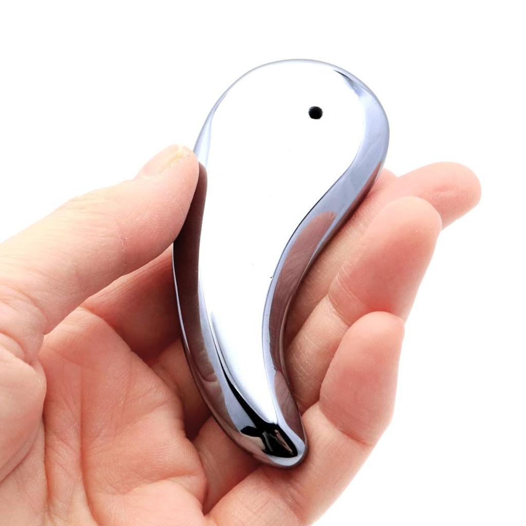 Terahertz Gua Sha Plate, 6N Purity, New Design with Improved Grip, Includes Instructions and Box