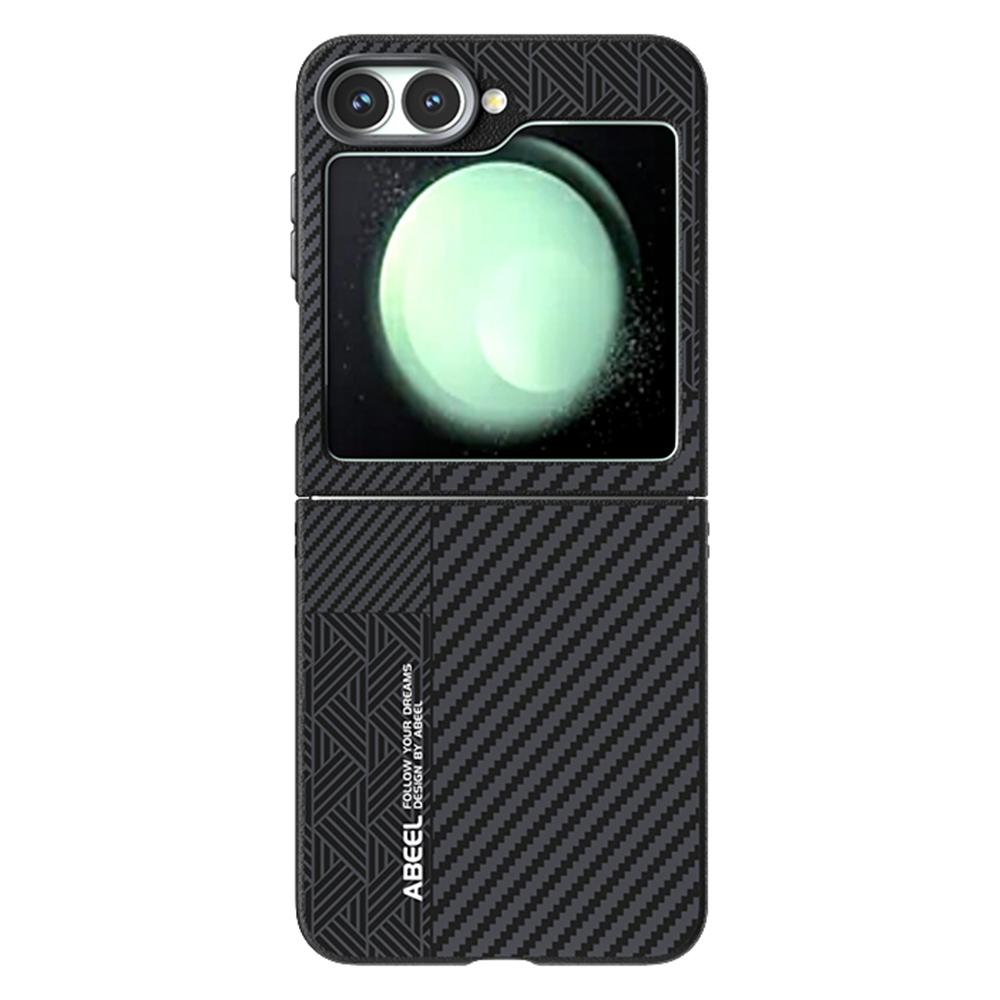 

ABEEL For Samsung Galaxy Z Flip7 FE 5G/Z Flip6 5G Magnetic Case PC + Aluminum Alloy + PU Leather Slim Phone Back Cover B