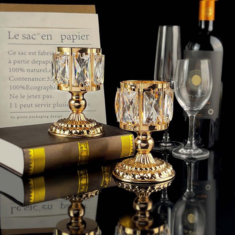 Metal Candle Holder Glass Candle Cup Elegant Faux Candle Holders for Home Decor Wedding Centerpieces Party Table Setting