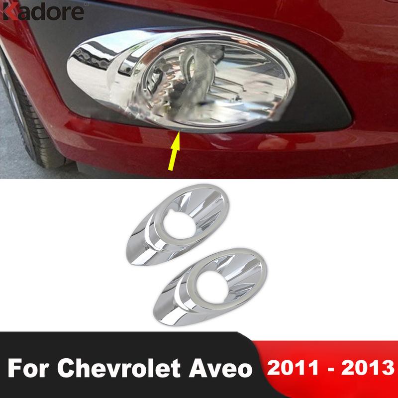Chevrolet Aveo 2011 2012 2013 için Krom Araba Ön Sis Lambası Lambası Kapağı Kaplama Baş Sis Lambası Sis Lambası Çerçevesi Çerçeve Kaplamaları Aksesuarlar