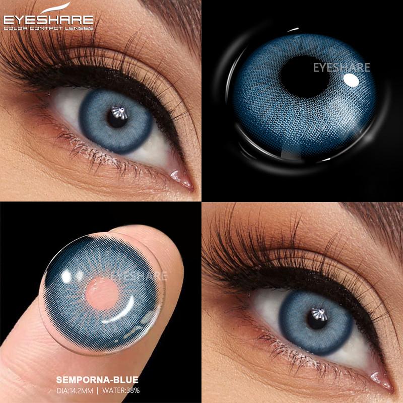 EYESHARE 1 Pair Fashion Eye Contacts Green Colored Pupils for Eyes Natural Blue Color Lenses High Quality Cosmetics Lens