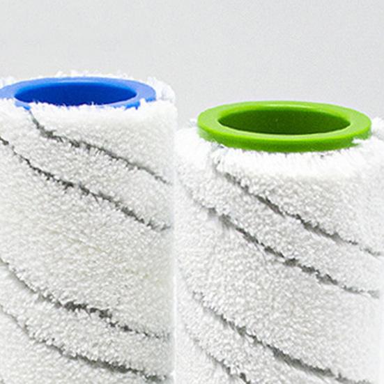 2Pcs Replacement Brush Roller Low Noise Washable Microfiber Hard Floor Cleaner Roller for