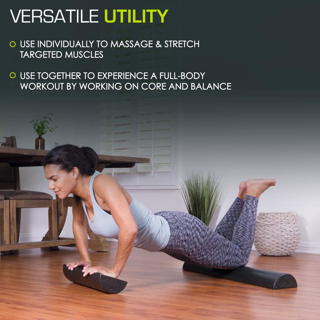 ProsourceFit High Density Foam Rollers 18 Inches Firm Full Body Athletic Massager for Back Post Workout Trigger Point Black - Long. Stretching, Yoga,
