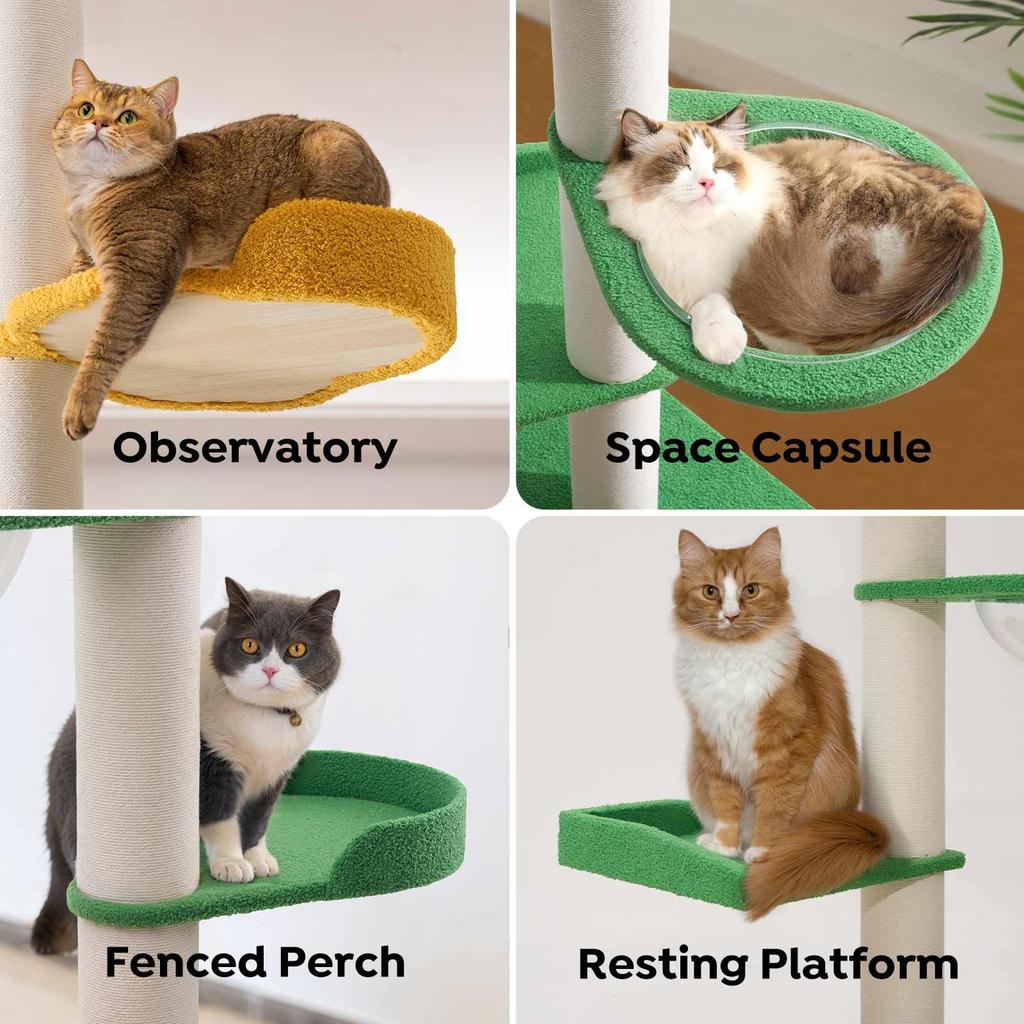 Torre para Gatos Veehoo Torre para Gatos de Tensão Torre para Gatos de Tensão Grande Torre para Gatos Solteiros Torre para Gatos de Tensão Economizadora de Espaço Altura cm Veludo Teddy Enrolada em Corda Completa