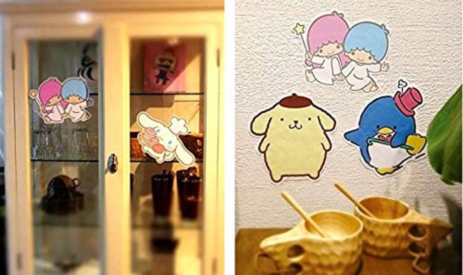 General Sticker Little Twin Stars Kiki & Lala [Home Decor Sticker] Die-Cut Sanrio Wall Sticker H13.3cm x W19.0cm