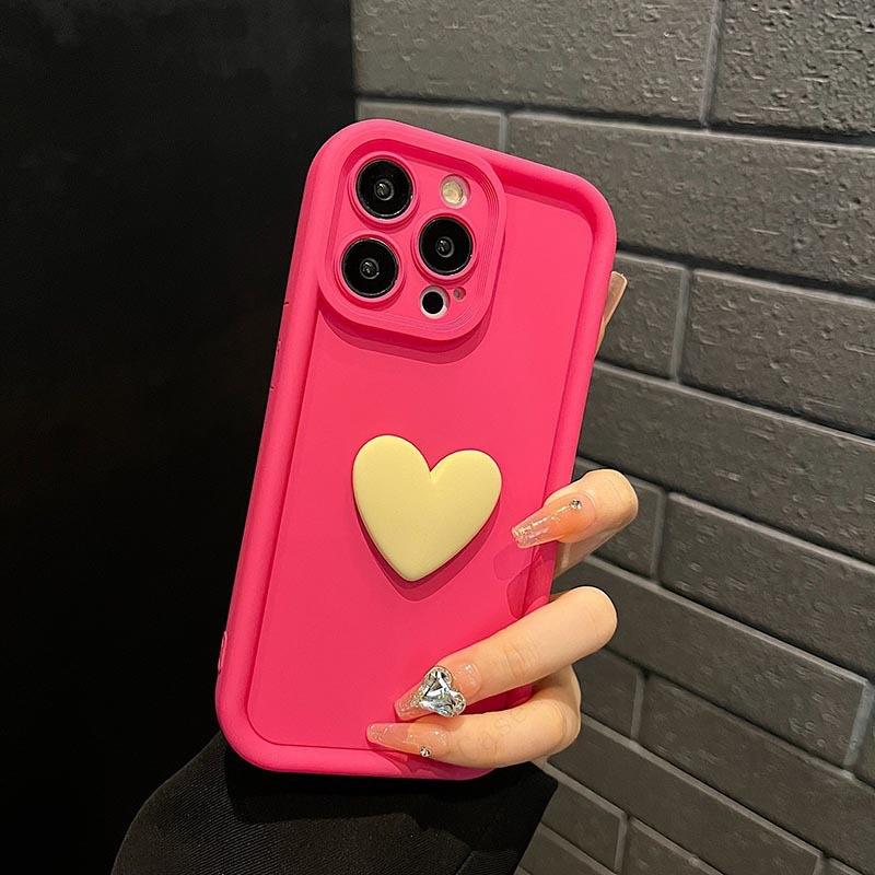 3D Love Suitable for iPhone 15 Promax Phone Case Apple 14/13 Simple 12/7P/11/XR