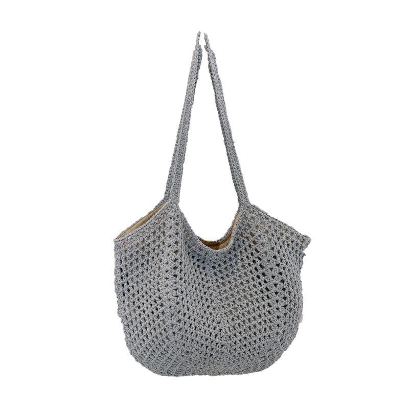 New Fashion Casual Lazy Wind Woven Tote Bag Commuting Light Hollow Armpit Shoulder Beach Bag Women