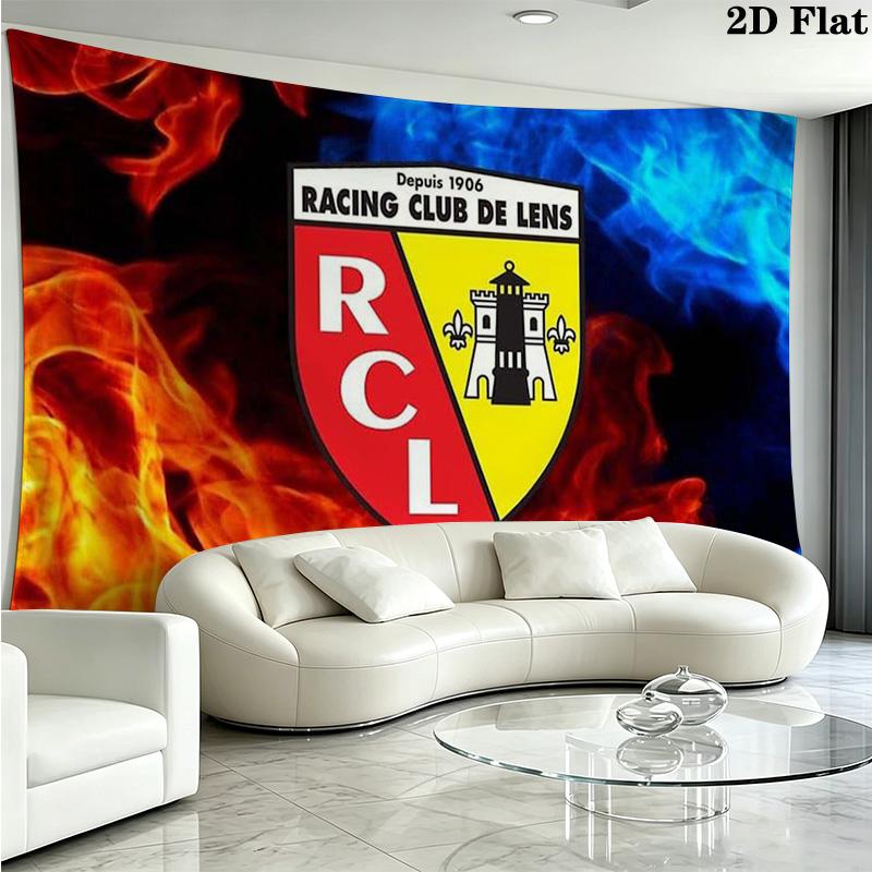RC Lens Logo Wall Tapestry Aesthetic Wall Hanging Printed Fabric Blanket Decorative Tapestries for Bedroom Living Room Home Decor
