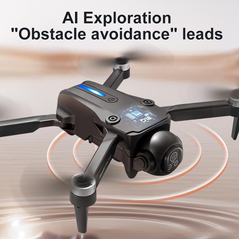 D18 Obstacle Avoidance Drone Profissional 8K HD Dual-Camera 5G Wifi With Screen Remote Control Quadcopter Optical Flow Drone Toy