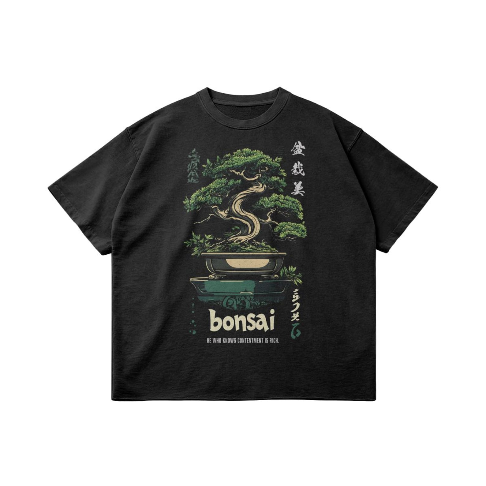 Bonsai Raw Hem Premium Tee, Japanese Streetwear Designer Tshirt M
