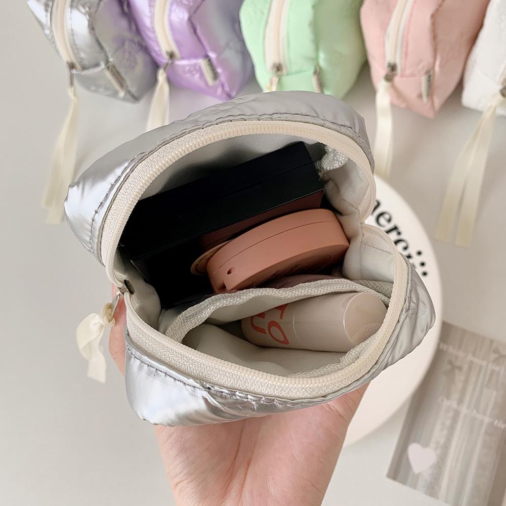 Chic Embossed Small Bow Makeup Bag & ID Wallet