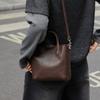 Top hand-held leather mini handbag, small square bag with detachable shoulder strap, versatile crossbody bag for commuting