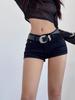 Y2k Schwarz Sexy Gothic Denim Shorts Frauen Dünne High Street Low Waist Sommer Streetwear Chic Punk Style Fashion Damen
