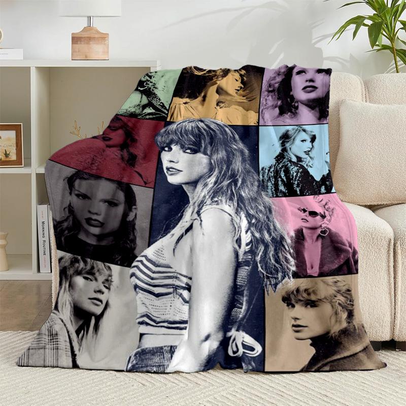 1PC Taylor music Flannel Blanket Gift, Suitable for Both Men And Women, Soft Ideal for Beds And Sofa, Birthday Or Christmas Gift