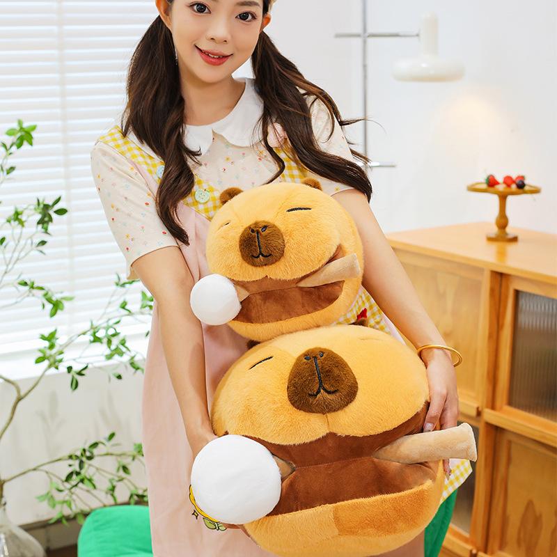 New Creative Plush Toys Wooden Fish Capybara Dolls Wholesale Wedding Throwing Dolls Stall Souvenir Activities