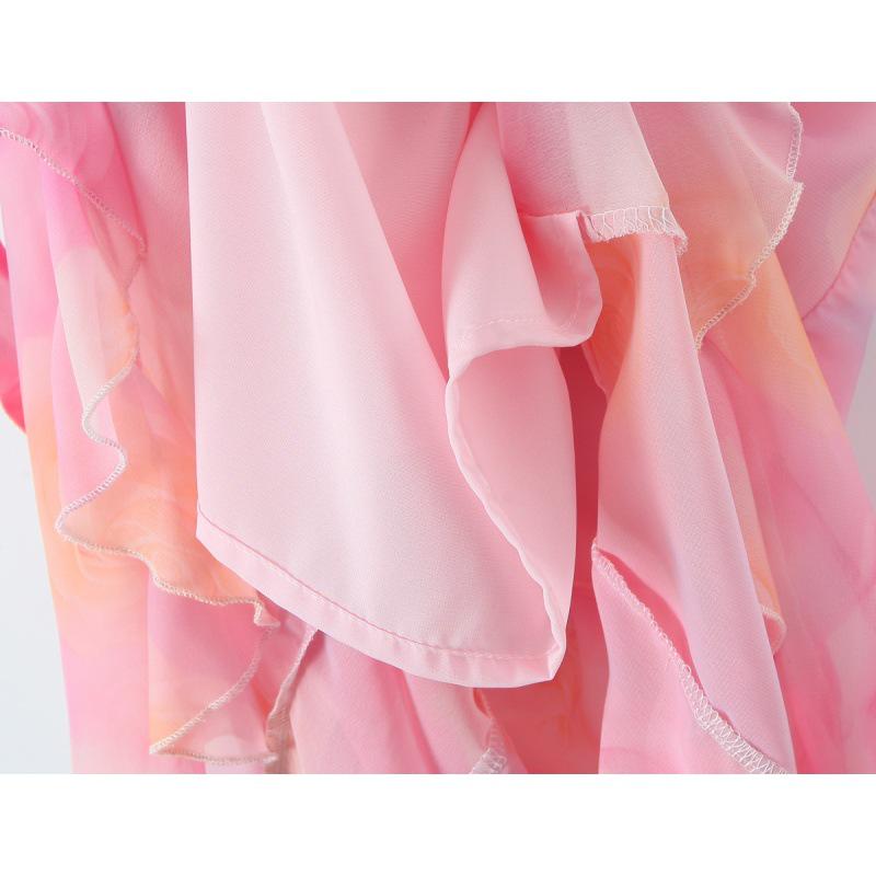 2026 European-American Resort Style Romantic Ruffle Irregular Floor-Length Maxi Dress