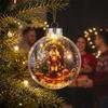 1Pcs Santa Claus Themed Clear Plastic Christmas Ball Ornament Led Light Hanging Decor For Christmas Tree Party Decoration