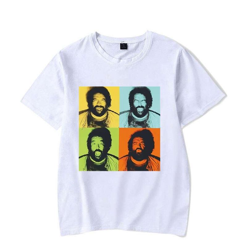 Bud Spencer Camiseta Pop Art T-skjorte for menn/kvinner Herre T-skjorte kortermet trykk Uformell Breaking Bad Print T-skjorte for menn