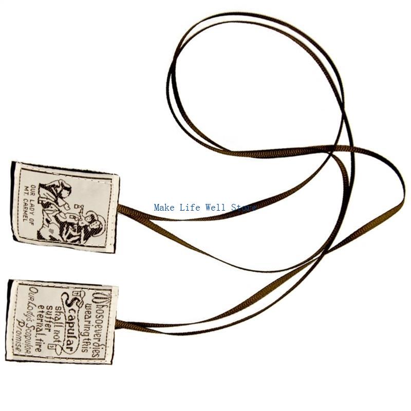 Brown Scapular Our Lady of Mount Embroidered Scapular Catholic Necklace