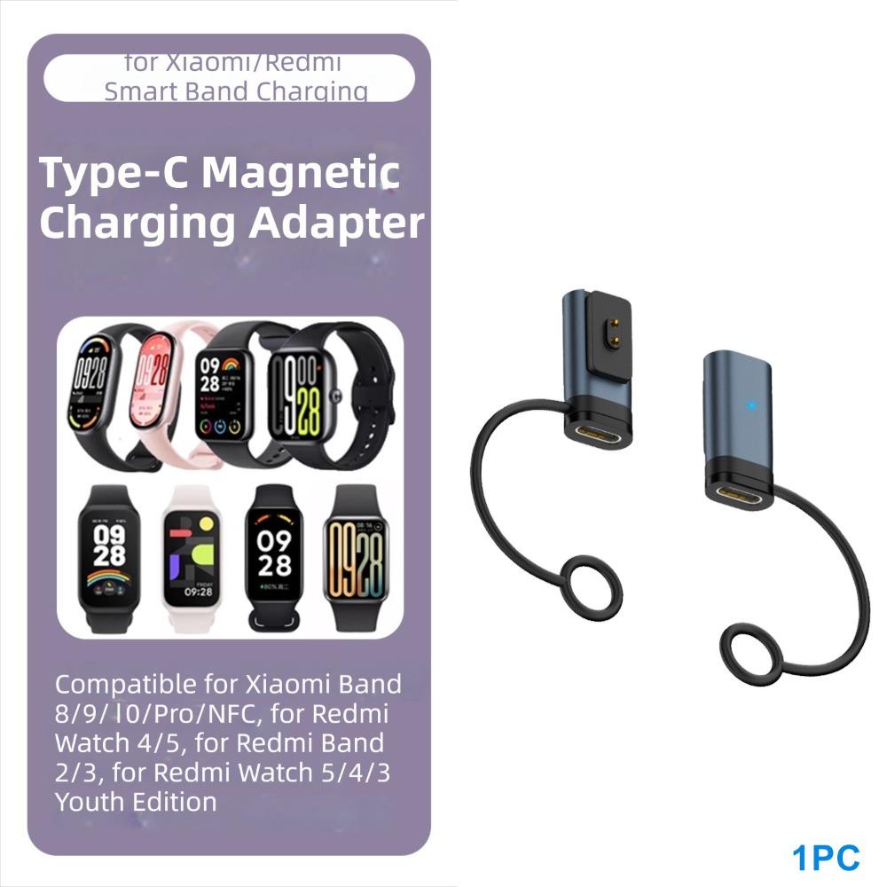 

LED Indicator Magnetic Charger Converter Type-C Female to 2pin Converter for Xiaomi Smart Band 8/9/10/Pro/NFC Redmi Watch 5/4/3 серый