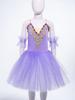Girls Ballet Dance Dress, Sleeveless Tutu with Spaghetti Straps, Rhinestone & Lace Decor, Mesh Skirt + Headdress & Ruffle Band