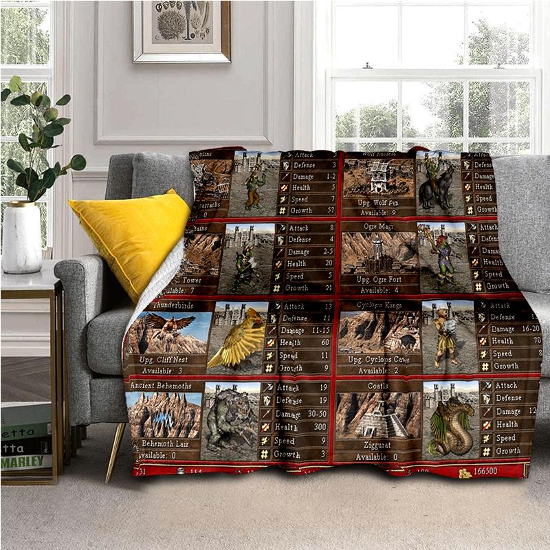 HOMM Game 9 Factions Races Stronghold Dwelling Creatures Heroes of Might and Magic Soft Blanket for Living Room Bedroom Bed Sofa